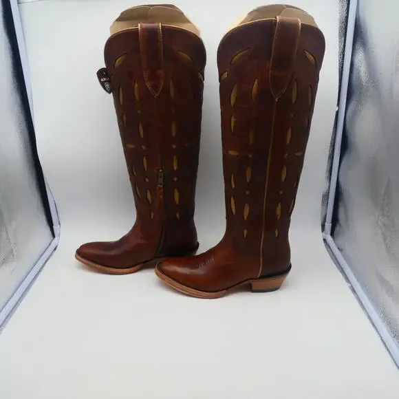 NEW Ariat Women’s 5.5 Saylor Stretchfit Boots Tall Chic Brown Leather - Picture 7 of 15